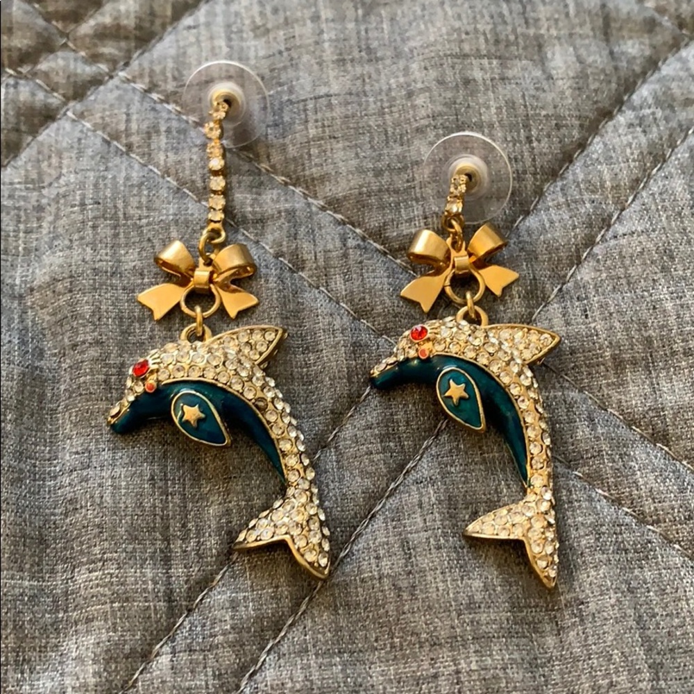 Betsey Johnson dolphin earrings